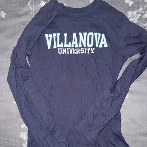 Champion Villanova Navy Blue Long Sleeve Shirt Size Small